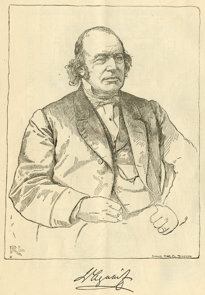 Detail of Portrait of Jean Louis Rodolphe Agassiz (1807-1873) by R. L.