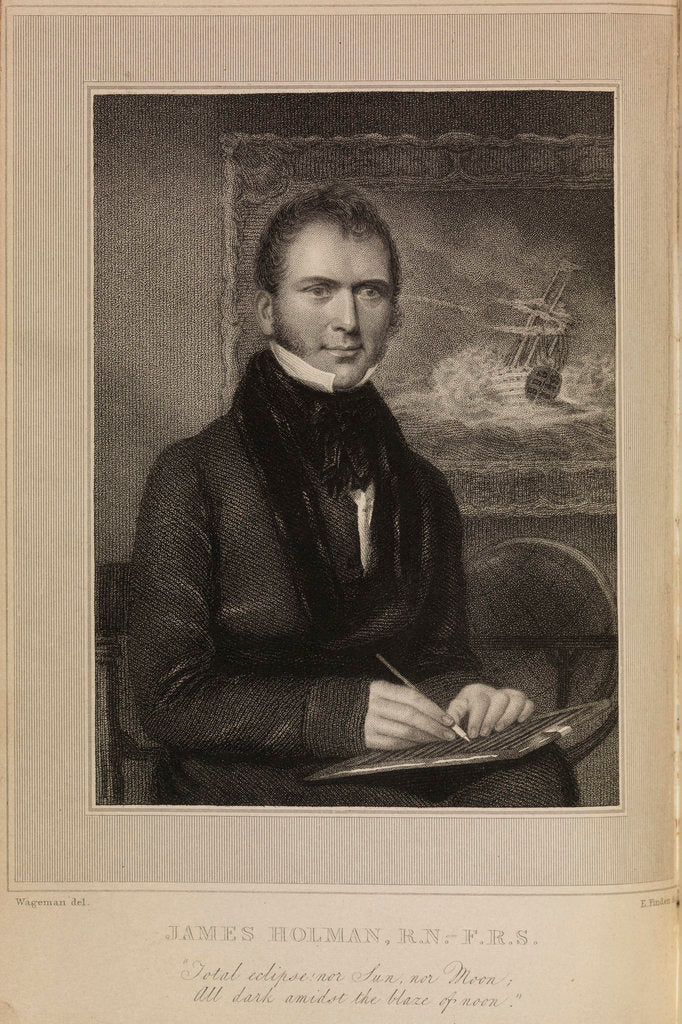 Detail of Portrait of James Holman (1786-1857) by Edward Francis Finden