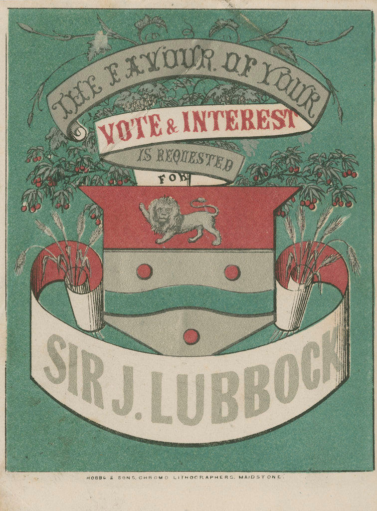 Detail of Political flyer in support of Sir John Lubbock by William Hobbs and Sons