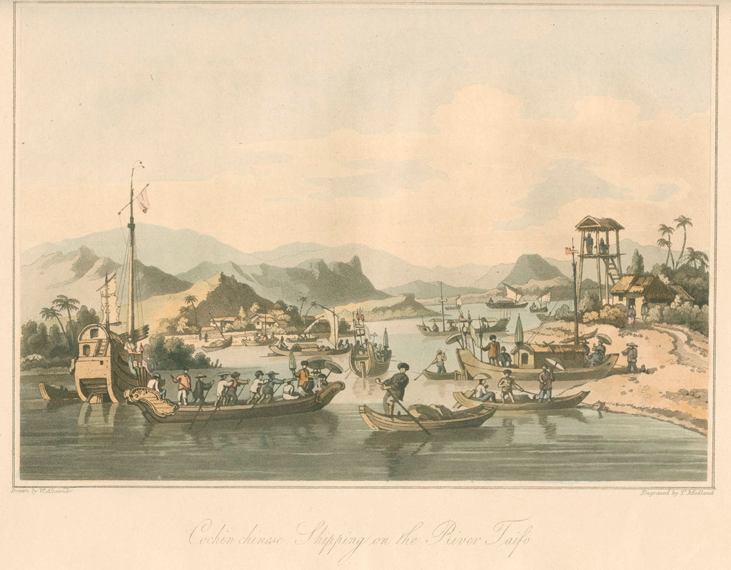 Detail of 'Cochin chinese Shipping on the River Taifo' by Thomas Medland