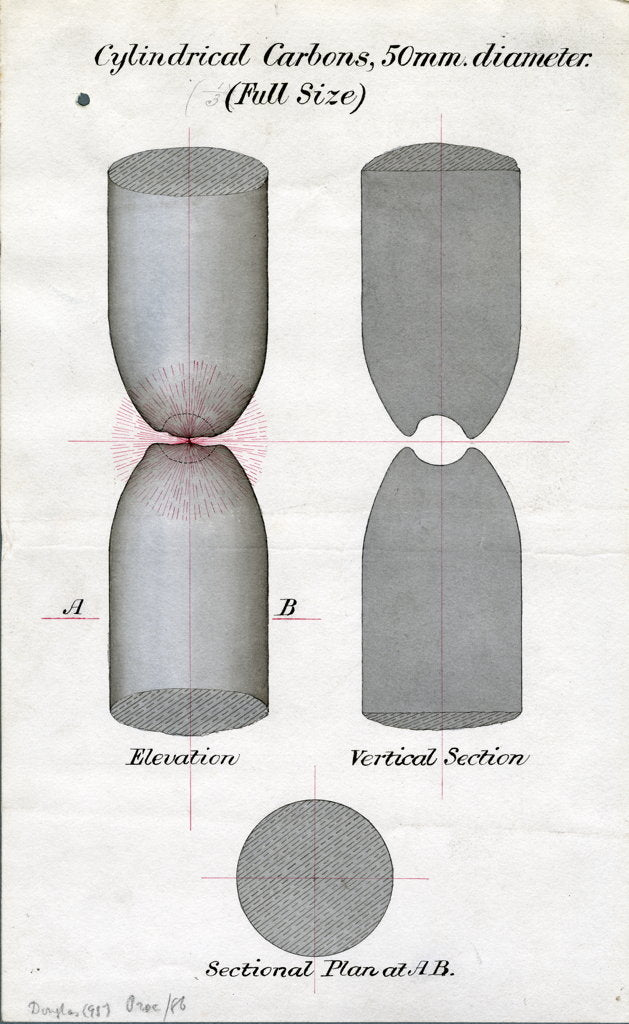 Detail of Cylindrical carbons for arc lights by James Nicholas Douglass