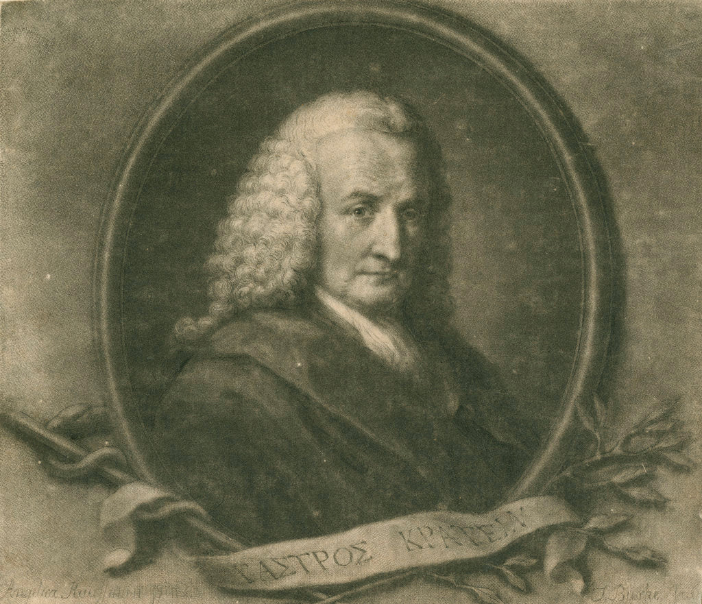 Detail of Portrait of Johann Heinrich Hampe (1697-1777) by Thomas Burke