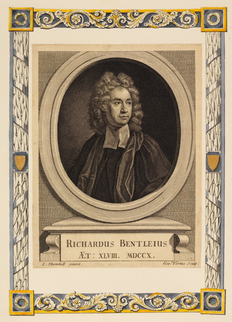 Detail of Portrait of Richard Bentley by George Vertue