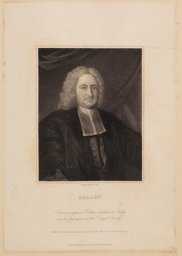 Detail of Portrait of Edmond Halley by William Thomas Fry