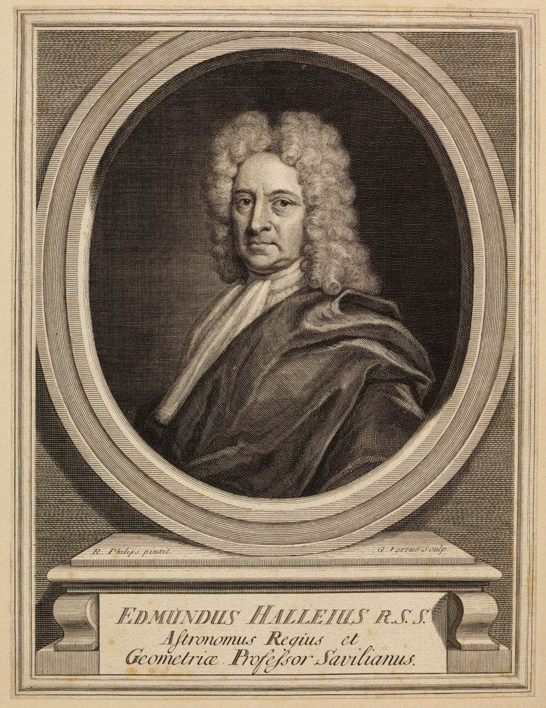 Detail of Portrait of Edmond Halley by George Vertue