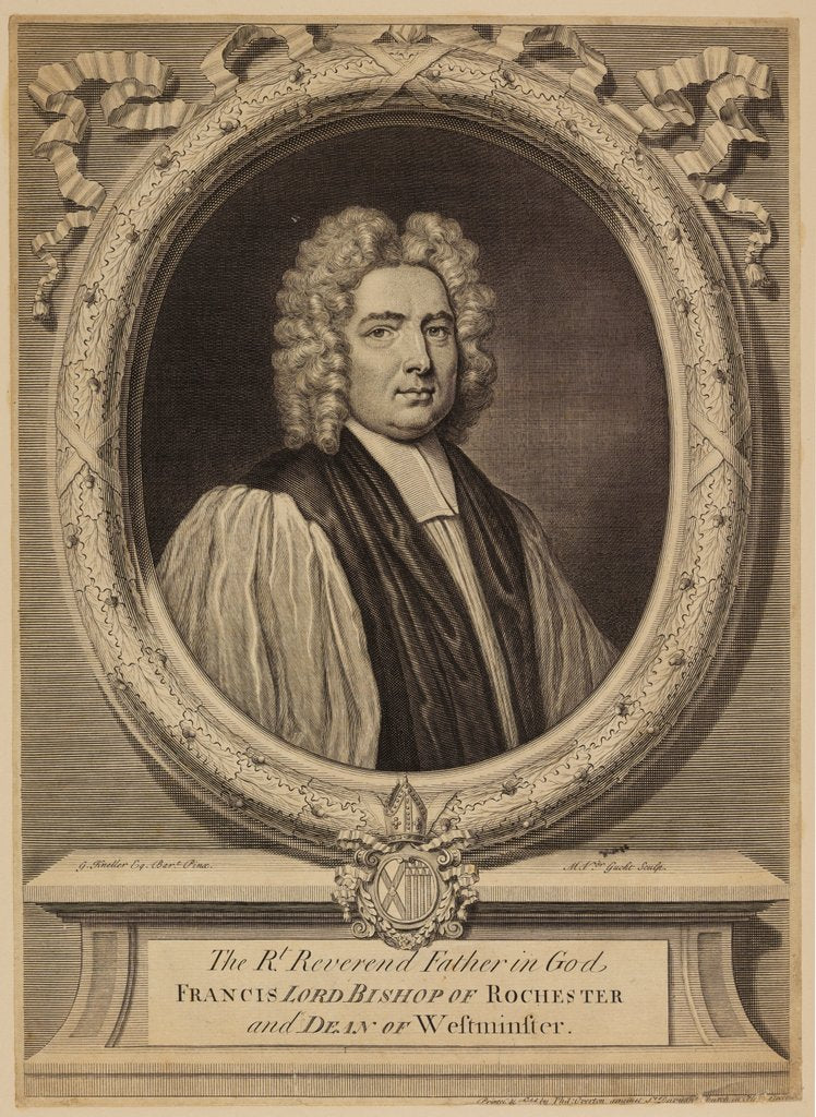 Detail of Portrait of Francis Atterbury by Michael Vandergucht