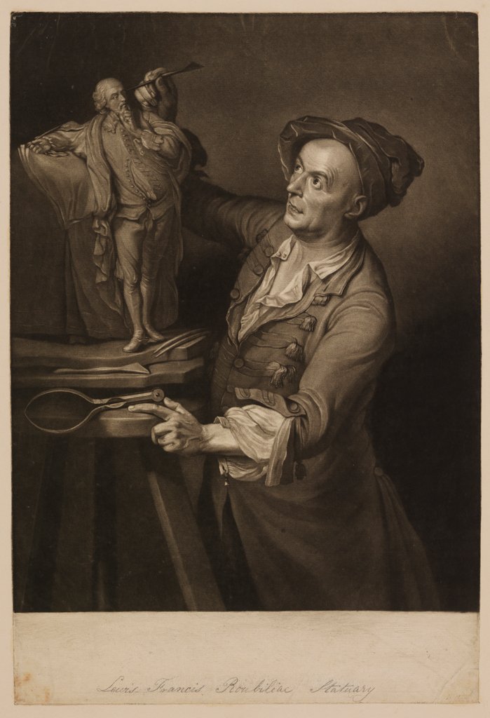 Detail of Portrait of Louis Francois Roubiliac by Unknown