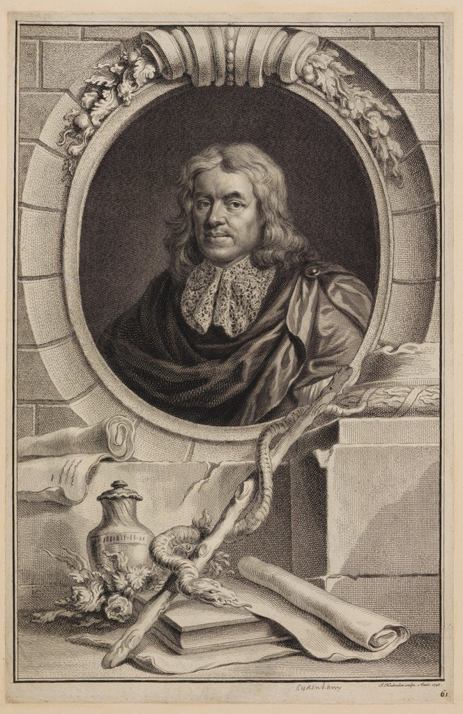 Detail of Portrait of Thomas Sydenham by Jacobus Houbraken