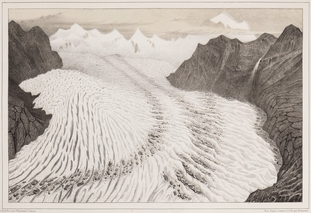Detail of Various glaciers, Zermatt by Hercule Nicolet