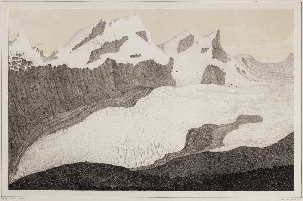 Detail of Findel glacier by Hercule Nicolet