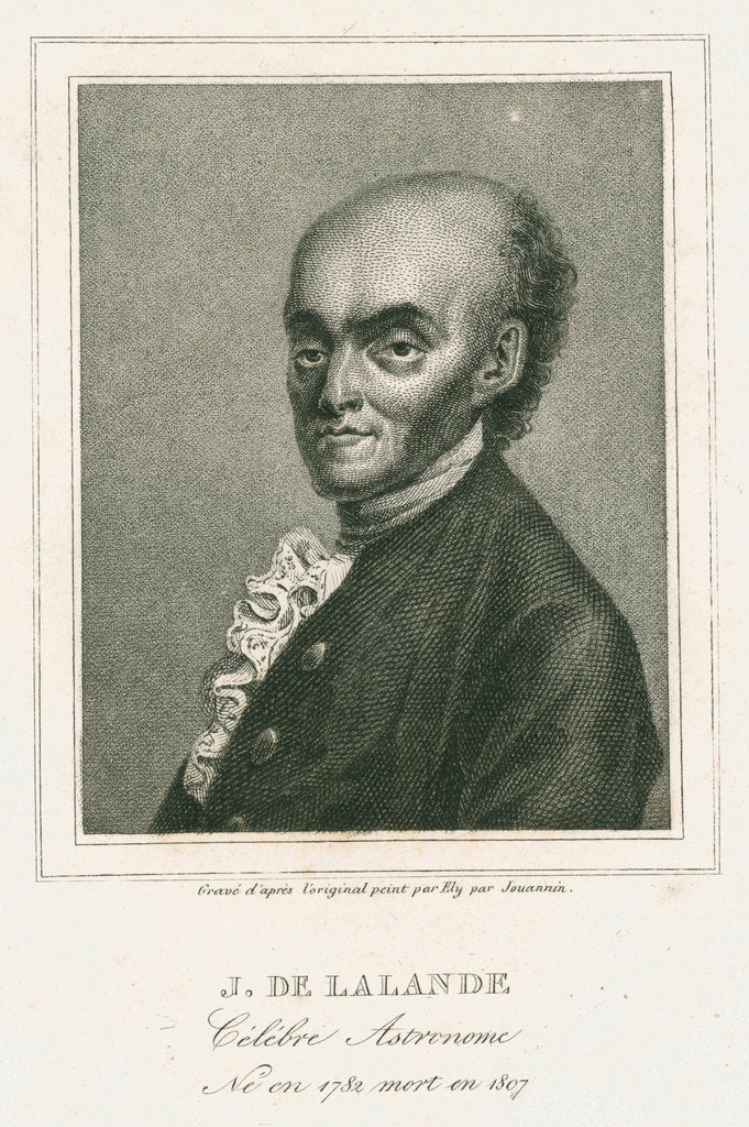 Detail of Portrait of Joseph Jerome Lefrancois de Lalande (1732-1807) by Auguste Adrien Jouanin