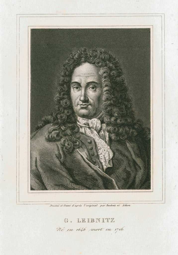 Detail of Portrait of Gottfried Wilhelm Leibniz (1646-1716) by Philibert Boutrois Adam