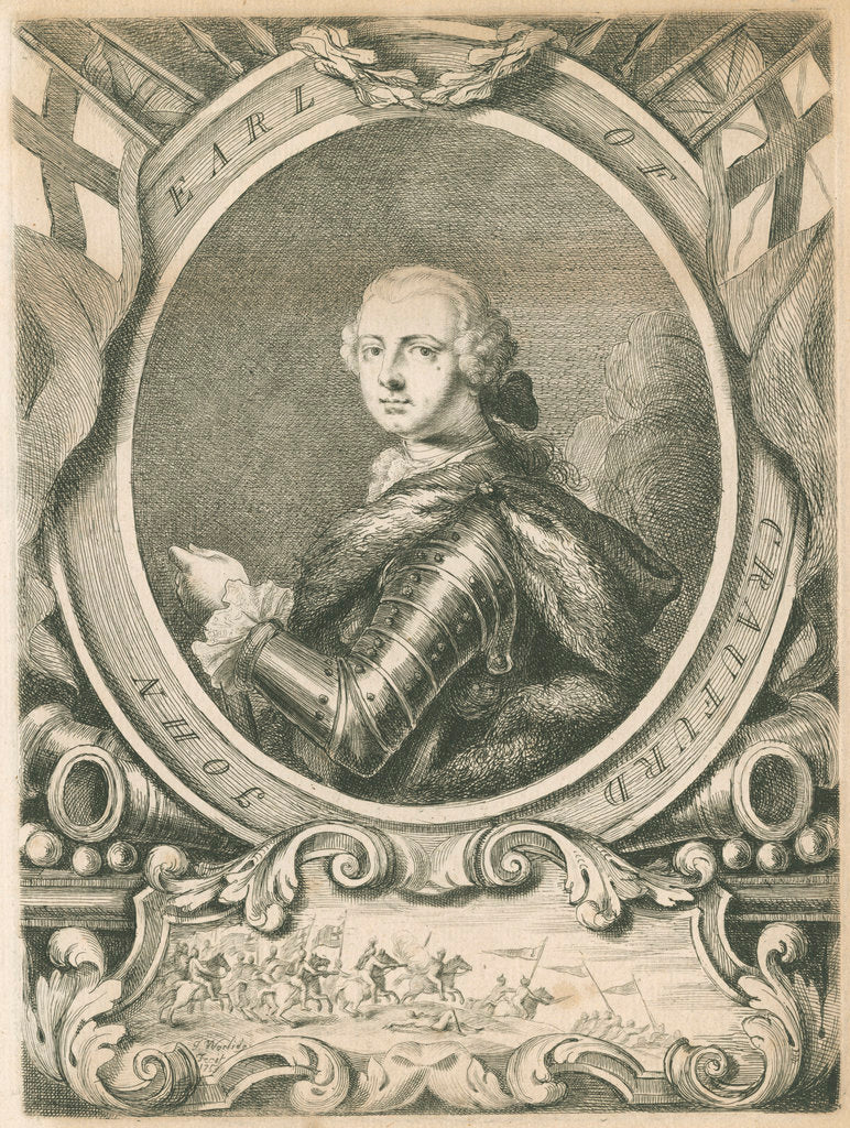 Detail of Portrait of John Lindsay, 20th Earl of Crawford (1720-1749) by Thomas Worlidge
