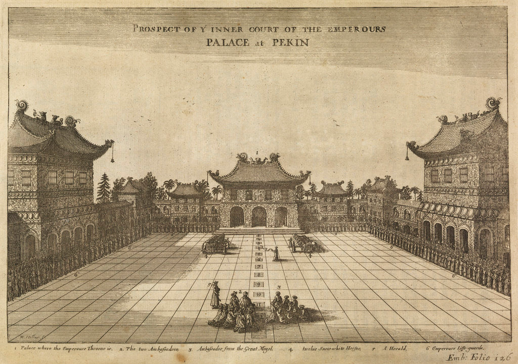 Detail of 'Palace at Pekin' [Beijing] by Wenceslaus Hollar