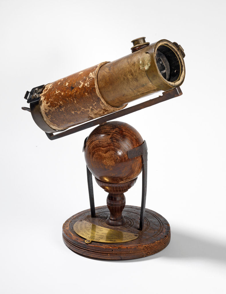 Detail of Isaac Newton's reflecting telescope by Anonymous