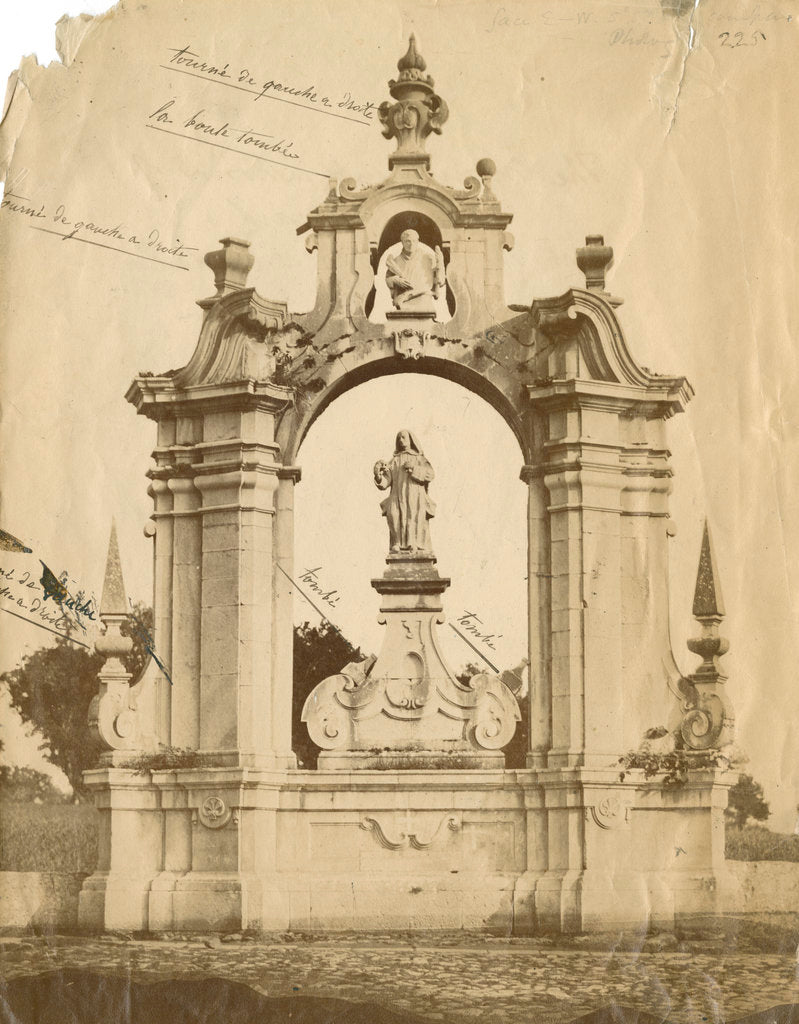 Detail of St Bernard's monument, Certosa [earthquake damage] by Alphonse Bernoud Grellier