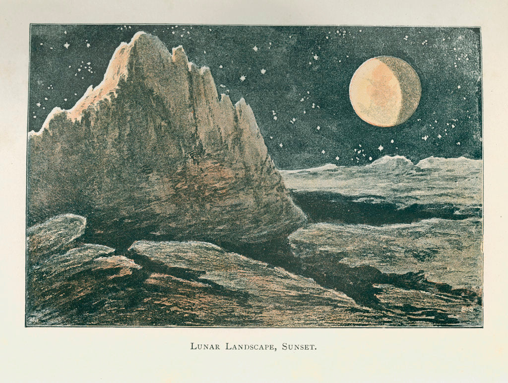 Detail of The lunar landscape 'at sunset' by Anonymous