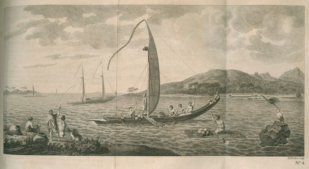 Detail of Fishing scene, Tahiti by Edward Rooker
