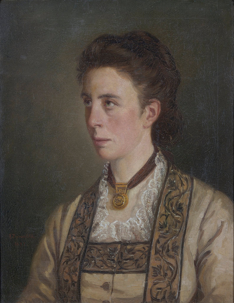 Detail of Portrait of Louisa Charlotte Tyndall (1845-1940) by Victor Zippenfeld