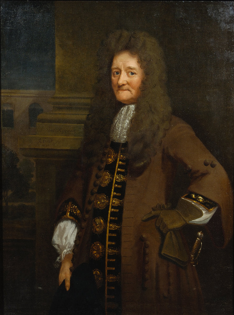 Detail of Portrait of Paul Rycault (1629-1700) by Hans Hinrich Rundt