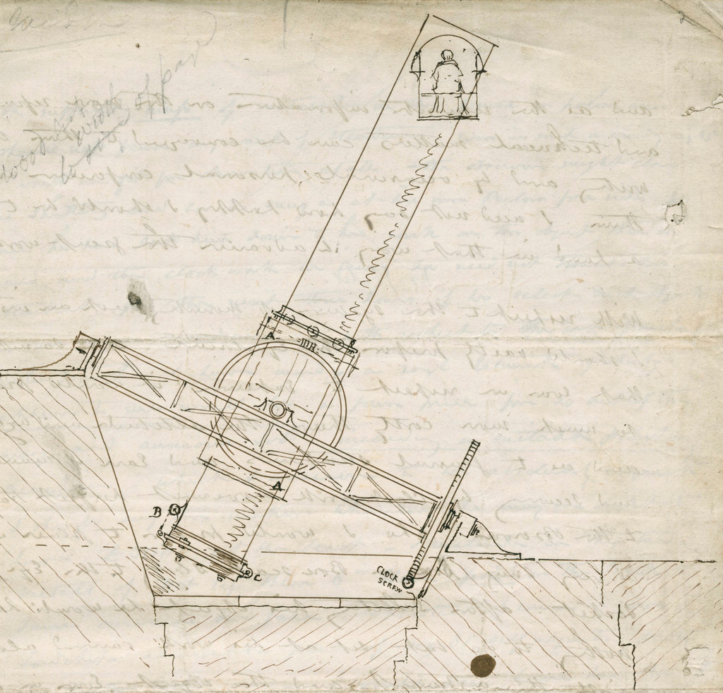 Detail of Design sketch for the Great Melbourne Telescope by James Nasmyth
