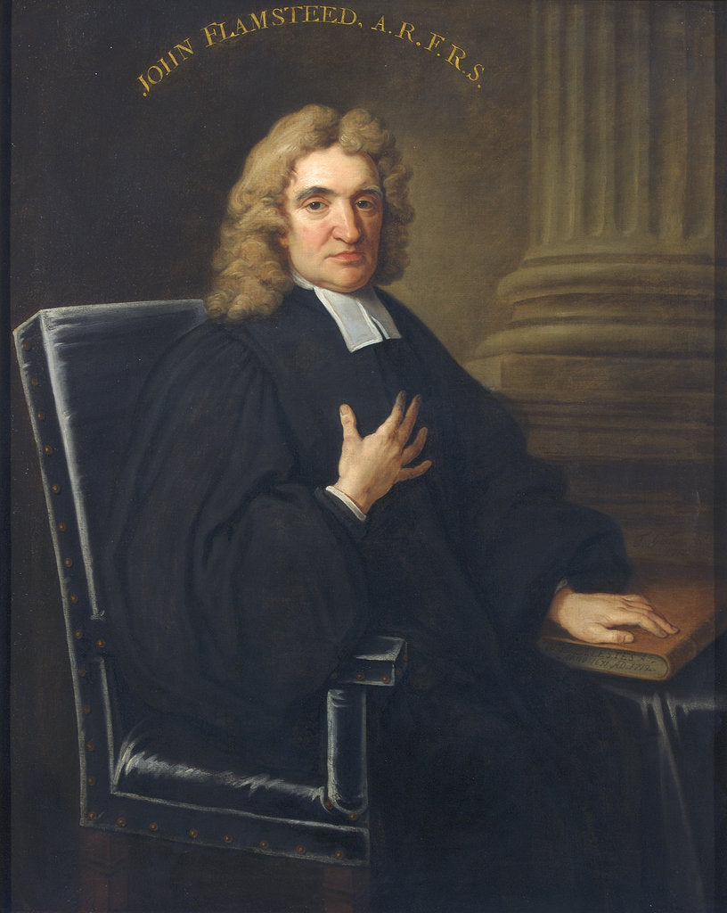 Detail of Portrait of John Flamsteed (1646-1719) by Thomas Gibson