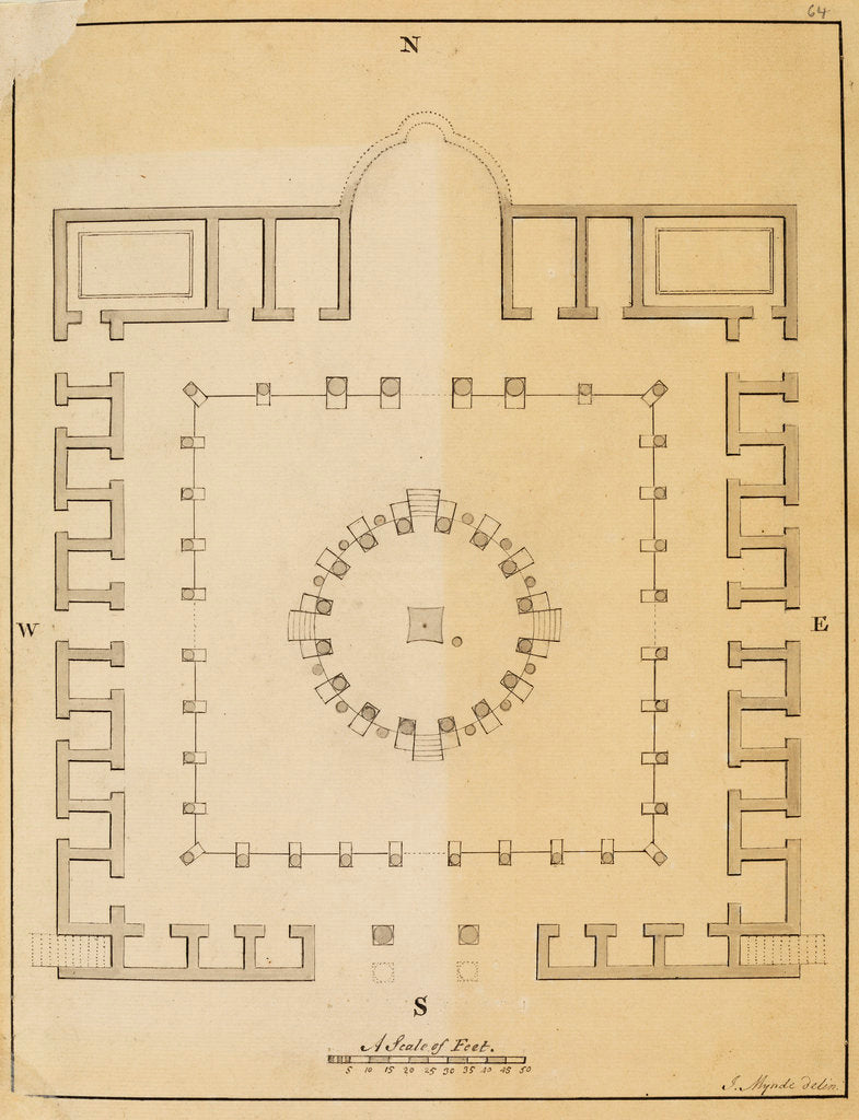 Detail of Plan of the Temple of Serapis at Pozzuoli by James Mynde