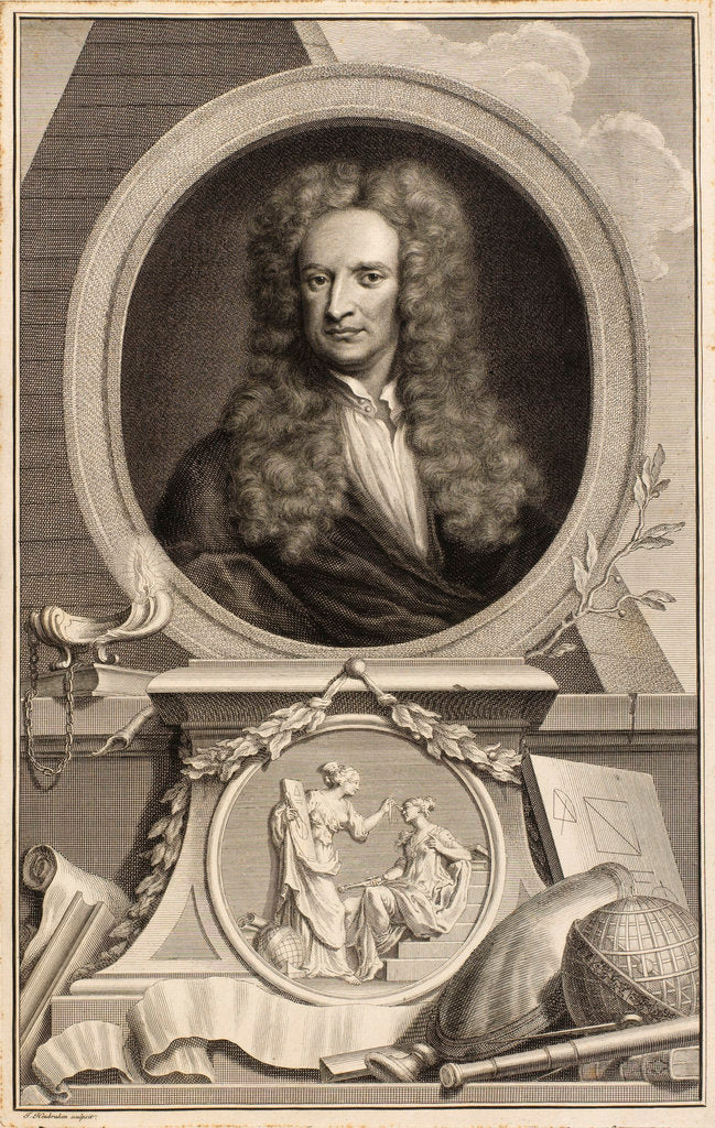 Detail of Portrait of Isaac Newton (1642-1727) by Jacobus Houbraken