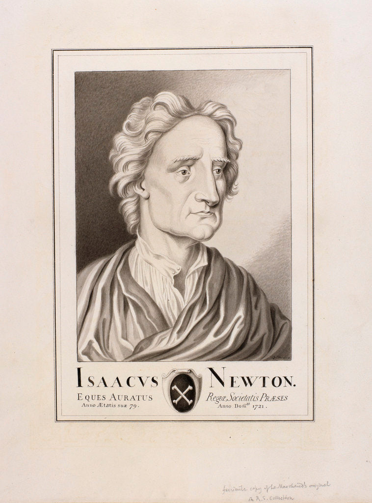 Detail of Portrait of Isaac Newton (1642-1727) by George Perfect Harding