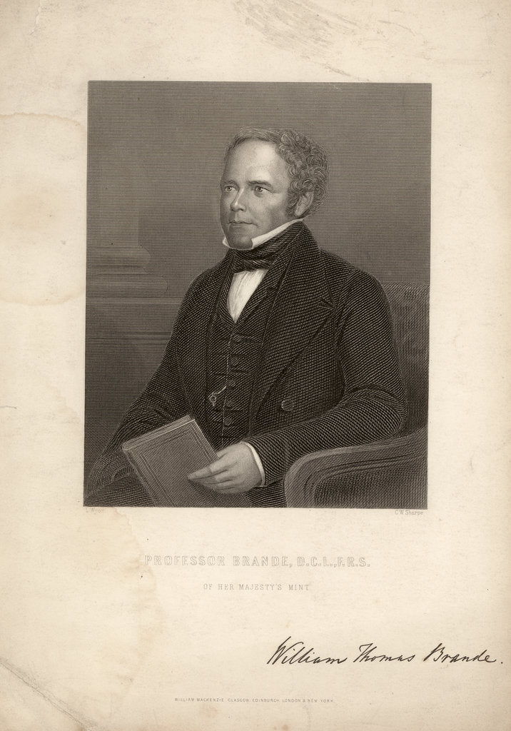 Detail of Portrait of William Thomas Brande (1788-1866) by Charles William Sharpe