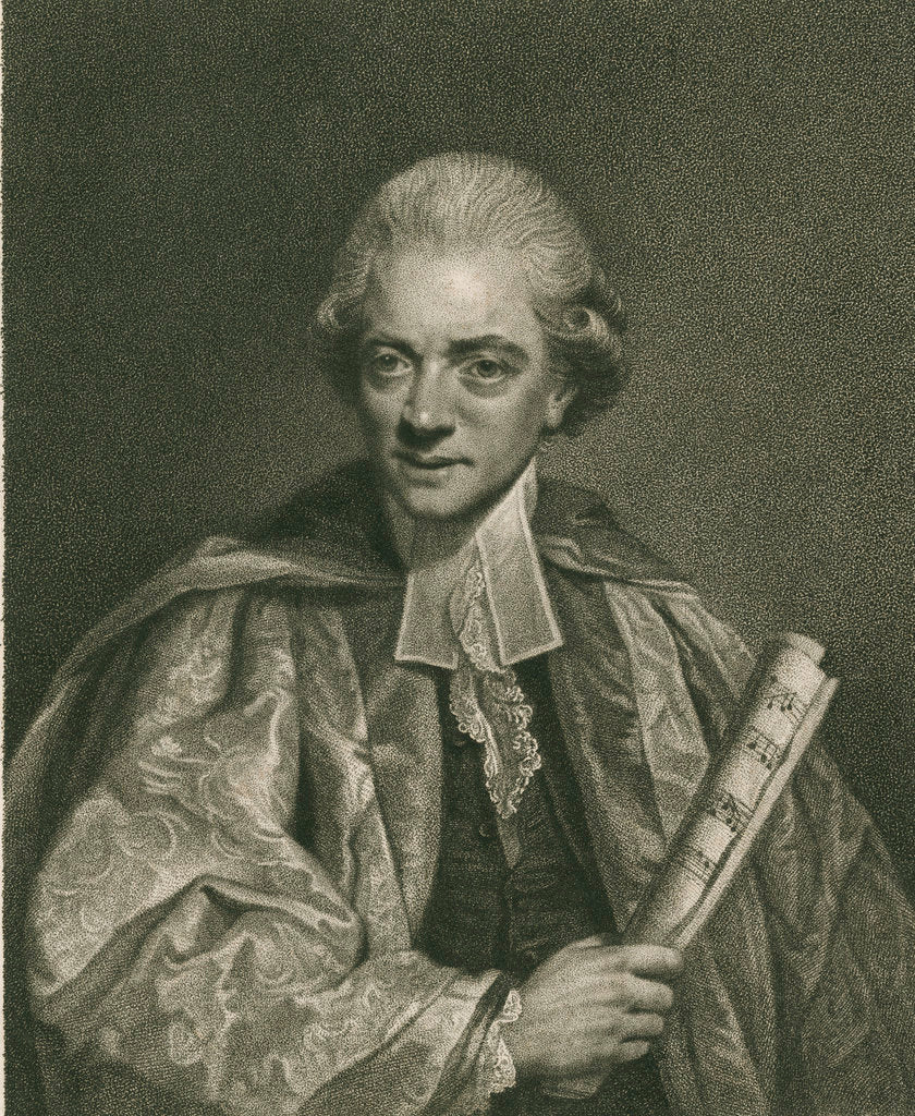 Detail of Portrait of Charles Burney (1726-1814) by Francesco Bartolozzi