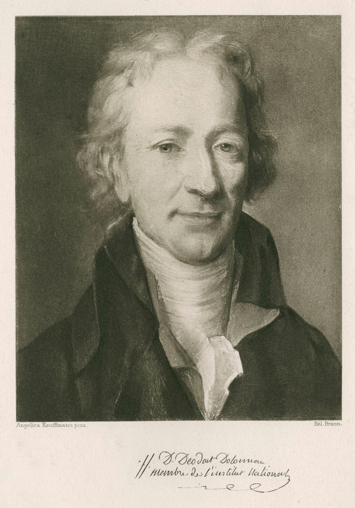 Detail of Portrait of Dieudonne Sylvain Guy Tancrede de Dolomieu (1750-1801) by Braun