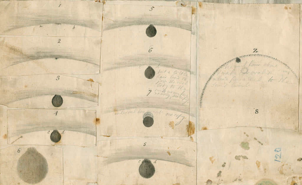 Detail of Ingress of Venus during the 1769 solar transit by William Hirst