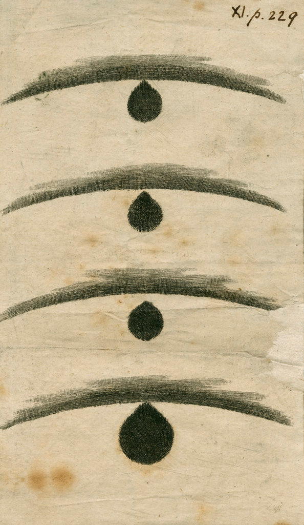 Detail of 'Black drop' effect during the 1769 Transit of Venus by William Hirst