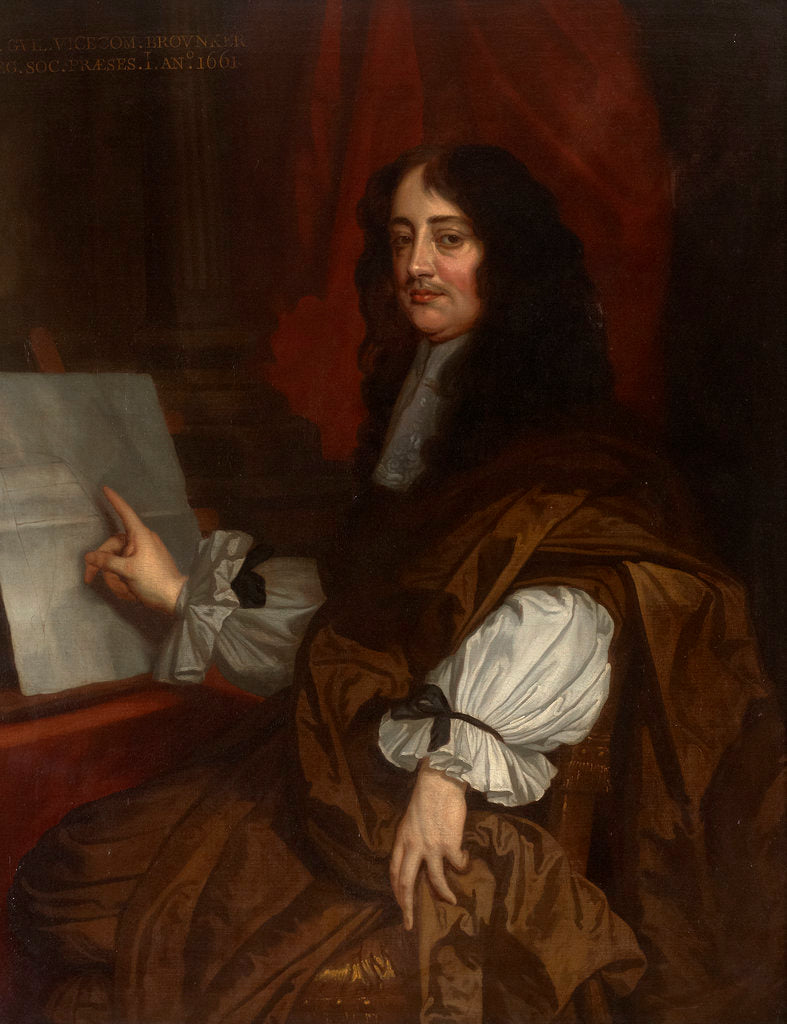 Detail of Portrait of William Brouncker, 2nd Viscount Brouncker of Lyons (1620-1684) by Peter Lely