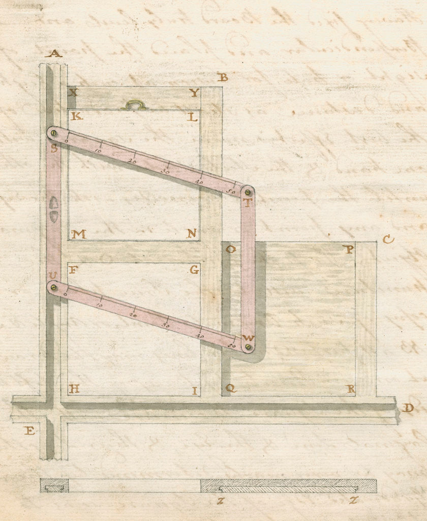 Detail of Instrument for perspective drawing by James Peacock