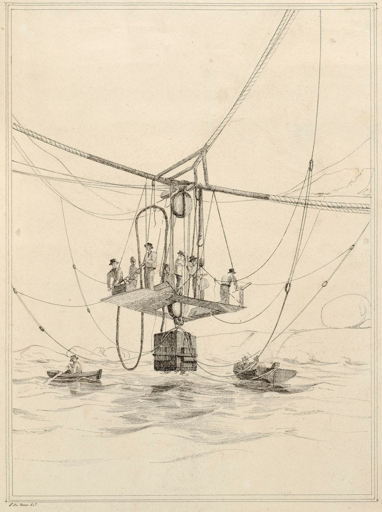 Diving bell used for salvage operations on the wreck of H.M.S.Thetis by John Frederick Fitzgerald De Roos
