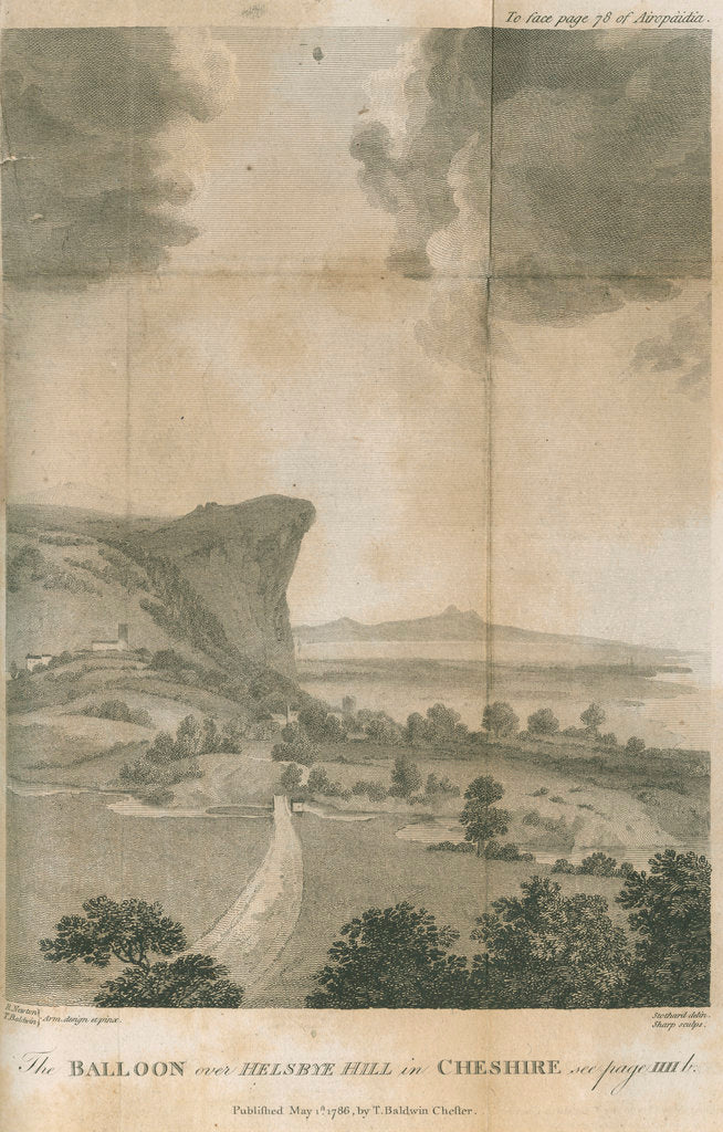 'The balloon over Helsbye Hill in Cheshire' by William Sharp