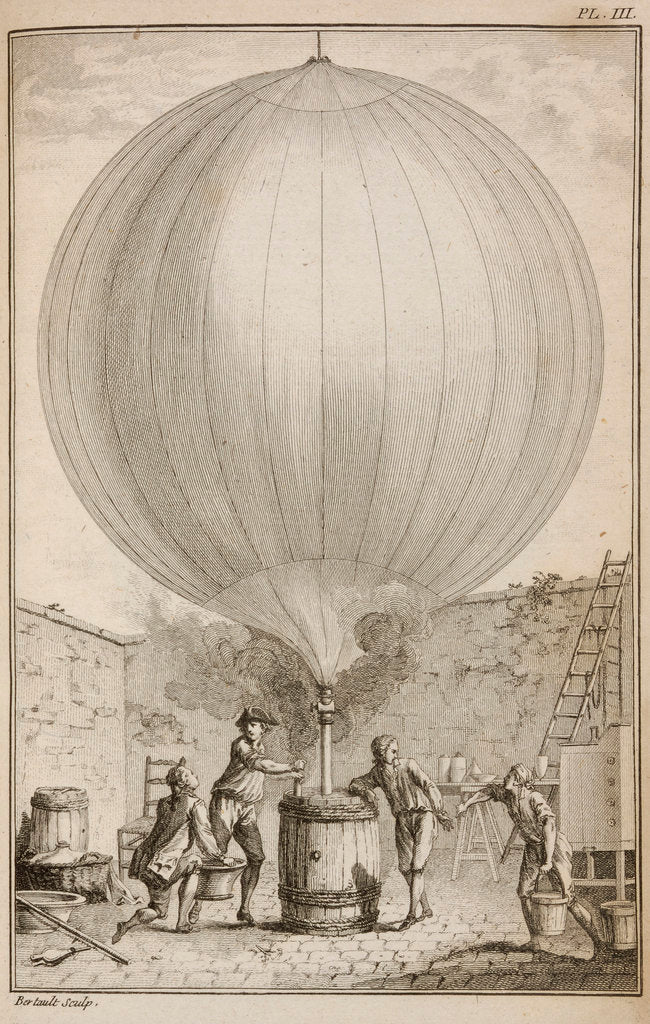 Detail of Filling a balloon with hydrogen gas by Bertault