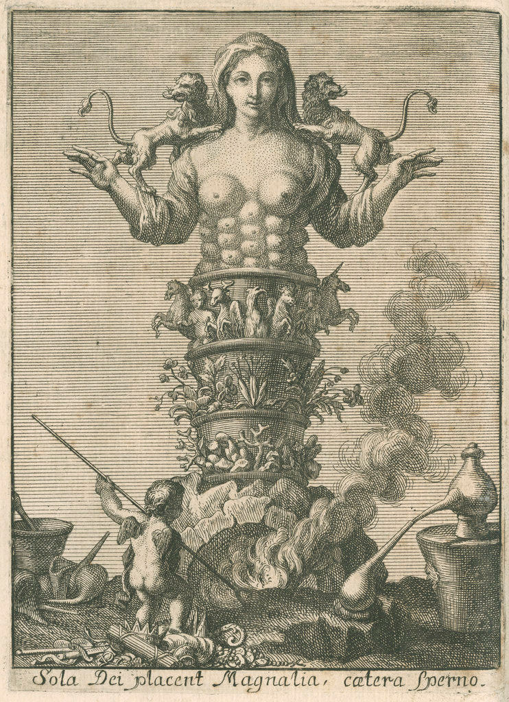 Detail of An allegory of chemistry and nature by unknown
