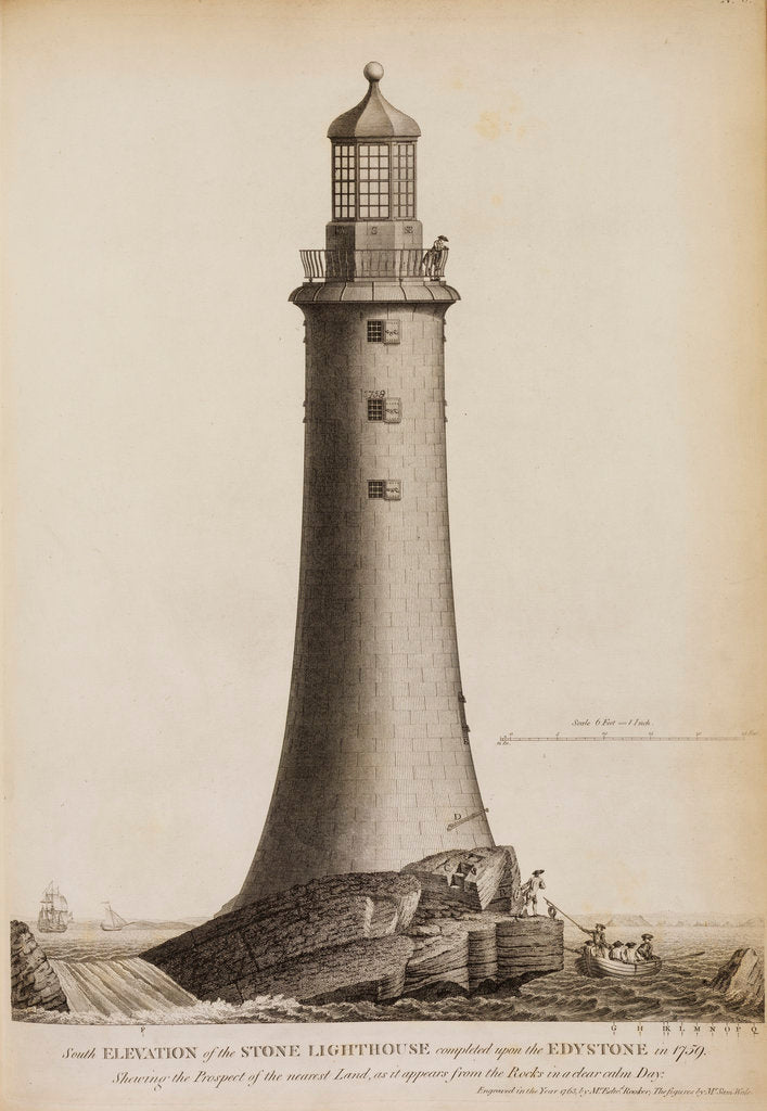 Smeaton's Lighthouse on the Eddystone Rocks by Edward Rooker