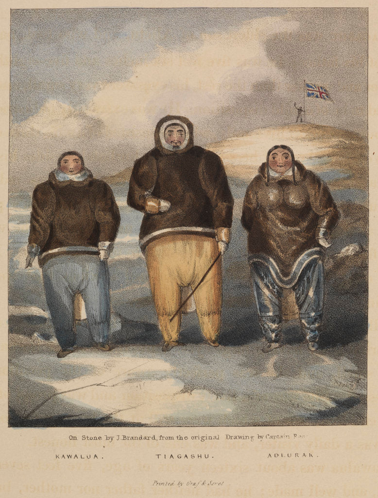 Detail of Three Inuit from Boothia Felix by John Brandard