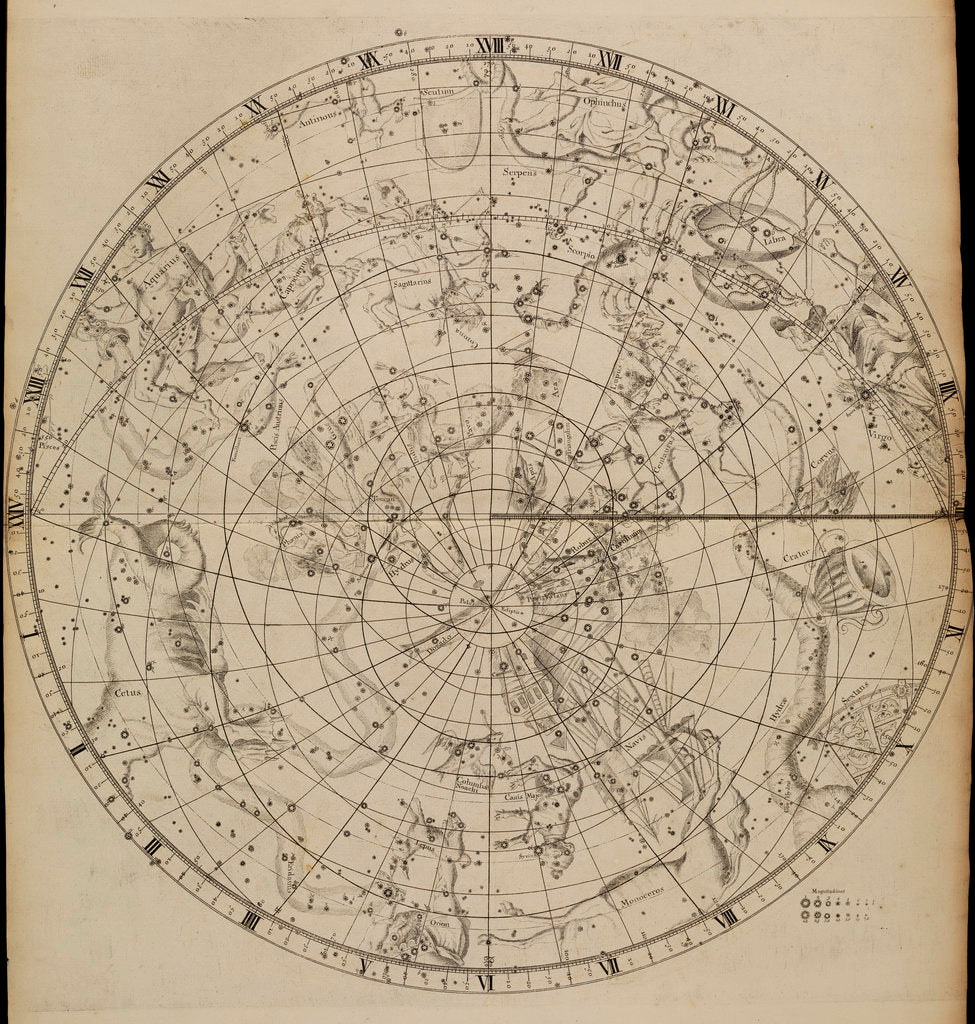 Southern planisphere, from John Flamsteed's 'Atlas Coelestis' by unknown