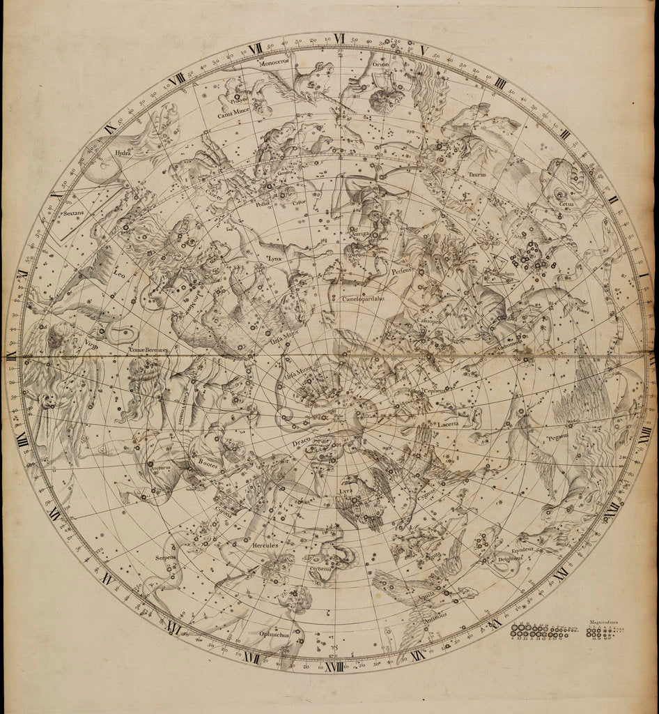 Northern planisphere, from John Flamsteed's 'Atlas Coelestis' by unknown