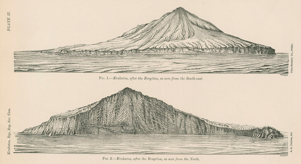 Detail of Two views of Krakatoa by Anonymous