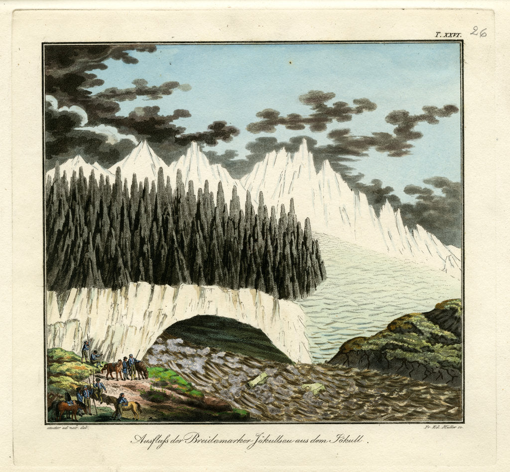 Breiðamerkurjökull glacier by Friedrich Eduard Müller