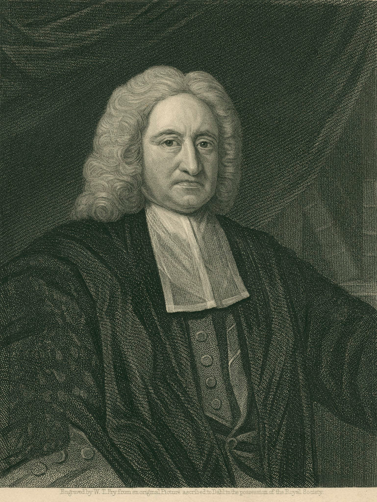 Detail of Portrait of Edmond Halley (1656-1742) by William Thomas Fry
