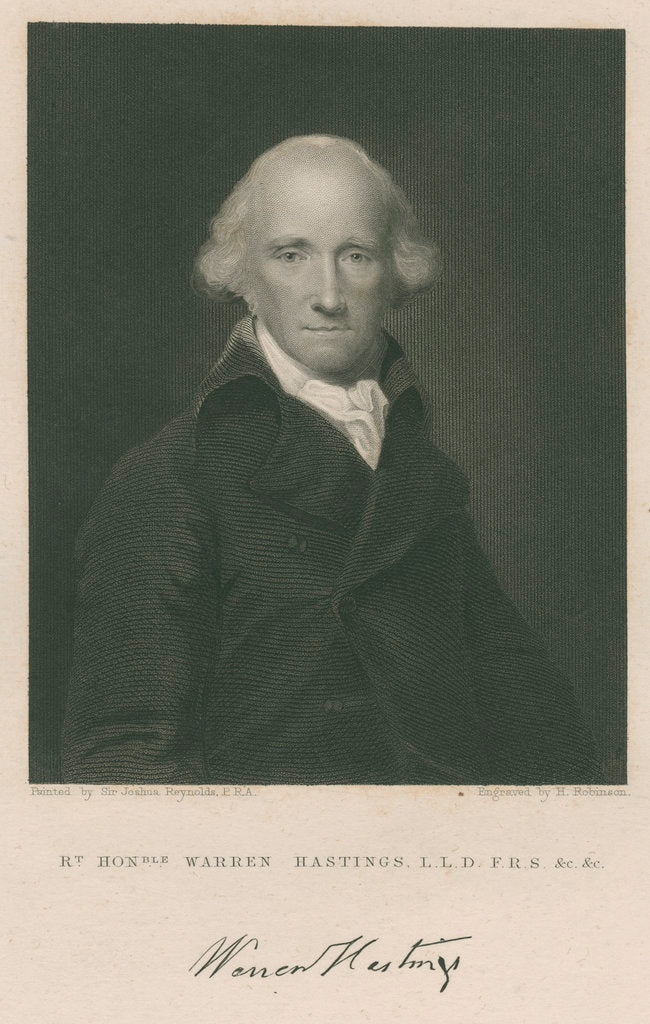 Detail of Portrait of Warren Hastings (1732-1818) by John Henry Robinson
