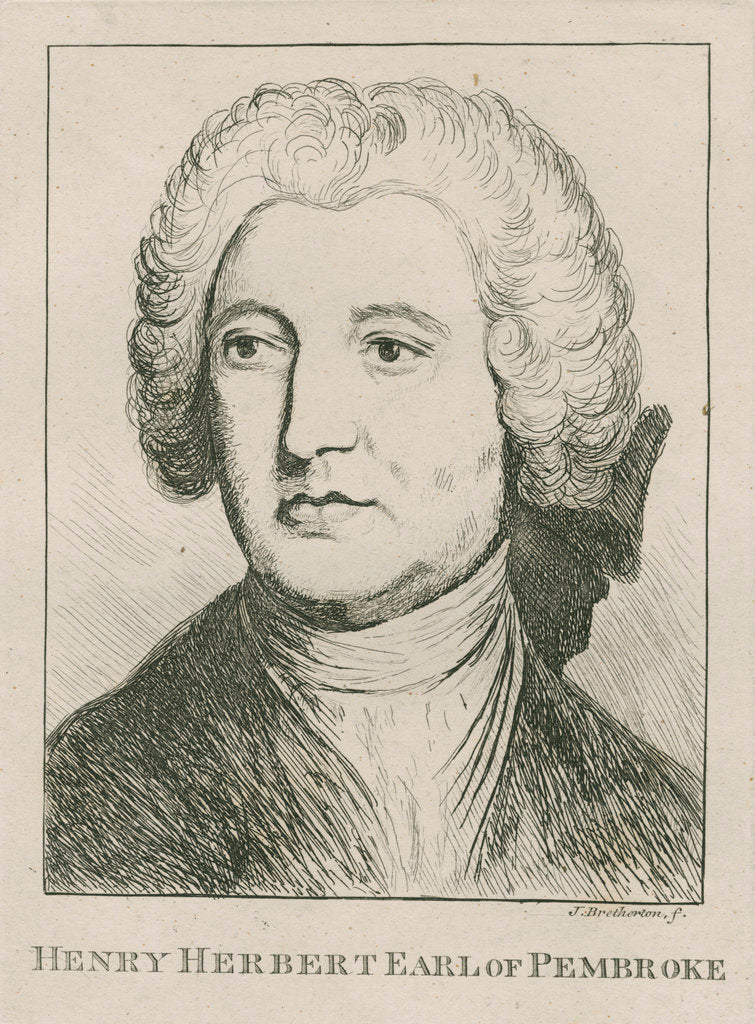 Detail of Portrait of Henry Herbert (1684-1750) by James Bretherton