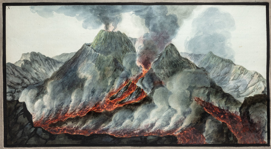 Detail of Crater of Mount Vesuvius by Pietro Fabris